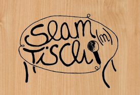 Slam(m)Tisch Logo - holz